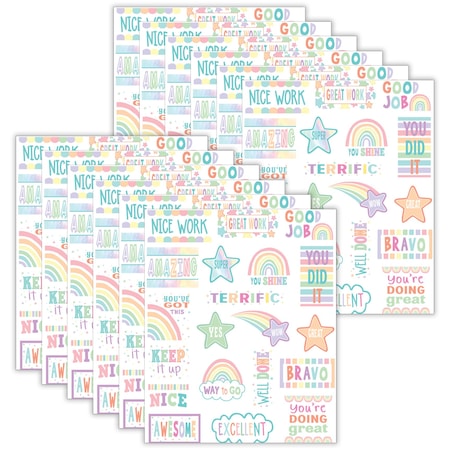 Teacher Created Resources Pastel Pop Stickers, 120-Piece Set, 12PK 8423