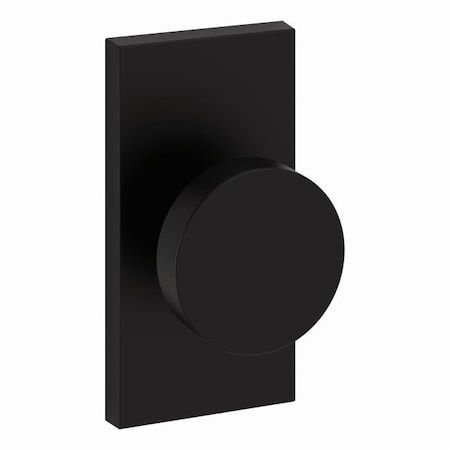 Baldwin Passage Contemporary Knob with Contemporary 5in Rose with 6AL Latch and Dual Strike Satin Black PSCONCFR190