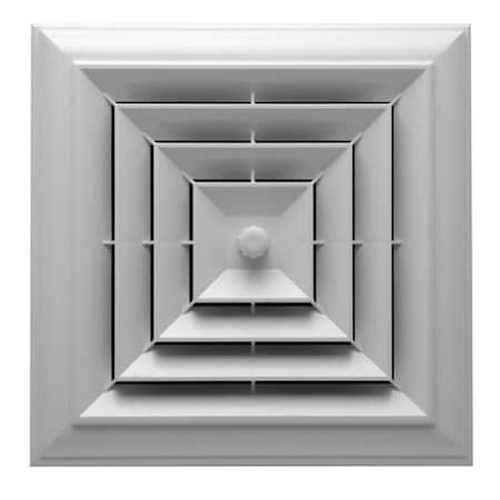 Hot House Designs White Square Capital Crown Ceiling Diffuser with 8-7-6 in. Reducing Boot HO2588940