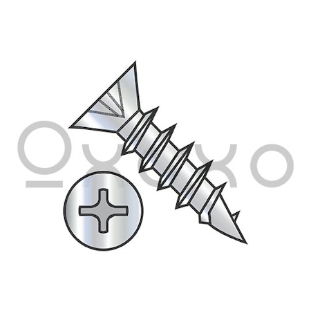 Oxoxo 6X3/4 Phillips Flat Hinge Screw Coarse Thread Fully Threaded Steel Nickel Finish, 10000PK 591900