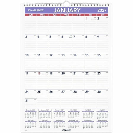 At-A-Glance Monthly Wall Calendar, Vertical PM228