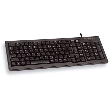 Cherry COMPACT KEYBOARD - Cable Connectivity - USB Interface - English (US) - ML Keyswitch - Black G84-5200LCMEU-2