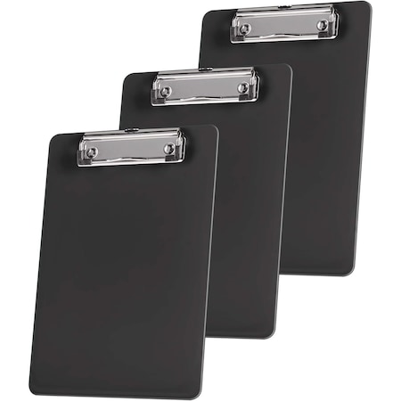 Acrimet Clipboard Memo Size A5 Low Profile Clip (Plastic) (Black Color), 3PK 137B.5