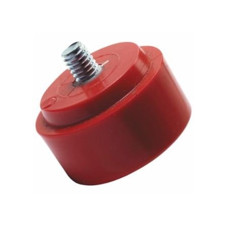 Nupla Hammer Striking Tip, 1-1/2 in dia, 5/16 in-18 TPI, Red, Medium, Vinyl, 2PK 545-15-153