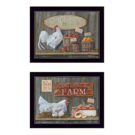 Set Of Two Home Grown 3 Black Framed Print Wall Art, 2PK