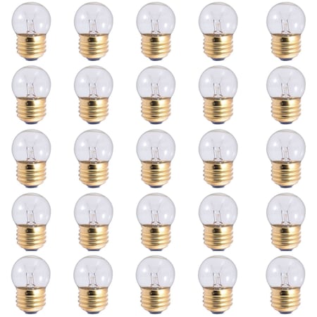 Bulbrite 7.5-Watt S11 Clear Dimmable Warm White Light Incandescent Light Bulb, 25PK 861120