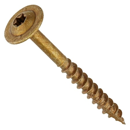 Grk Fasteners Wood Screw, #8, 3-1/8 in, Zinc Yellow Steel Low Profile Head Torx Drive 114083