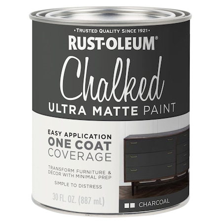 Rust-Oleum Chalked Ultra Matte Paint, Charcoal, 1 Qt 285144