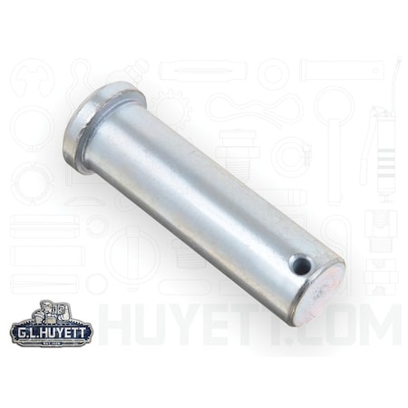 Huyett Clevis Pin, Zinc Plated, 0.750 in Dia x 2.266 in Overall L x 2.500 in Shank L x 0.156 in Hole Dia CLPZ-0750-2500
