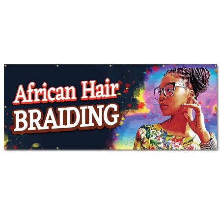 Signmission African Hair Braiding, 48 Inch, Banner B-120-30339