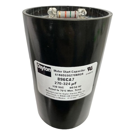 Dayton MotorStartCapacitorwithResistor, Round 896CA7