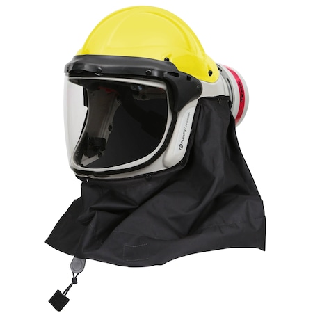 Pureflo PureFlo ESM+ PF60 PAPR, Yellow Hard Hat, INT Switch, HE Filter, Black Stedprene Neck Cape PR05801-Y-0A1