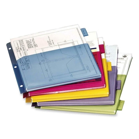 Cardinal Poly Expanding Pocket Index Dividers Five-Tab Letter Assorted Five per Set 84012