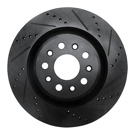 Dynamic Friction Co DFC Brake Rotor - Drilled and Slotted - Black 633-79010R