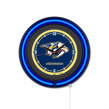 Holland Bar Stool Nashville Predators 15 Double Neon Wall Clock Clk15BK