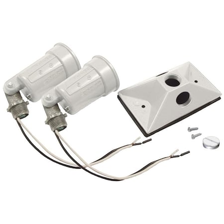 Hubbell Lamp Holder, 120 V, 75 to 150 W, White 5621-6