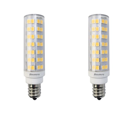Bulbrite 70w Equivalent Dimmable Clear Mini T6 Candelabra Screw Base (E12) LED Mini Light Bulb, 2700K, 2PK 862642
