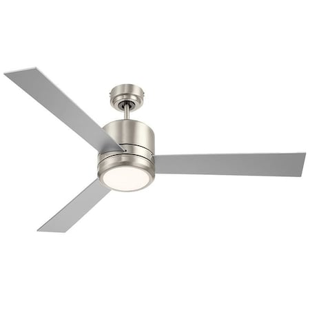 Westgate 52in 3-BLADE CEILING FAN AND LIGHT 30K 19W INTEG. LED WALL SWITCH BN AND ROSEWOOD/SILV BLADES, 3000K WFL-116-WS-3B-52-30K-BN-RWS