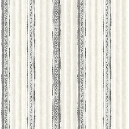 Chesapeake Mandevilla Black Vine Stripe Wallpaper 4148-27426