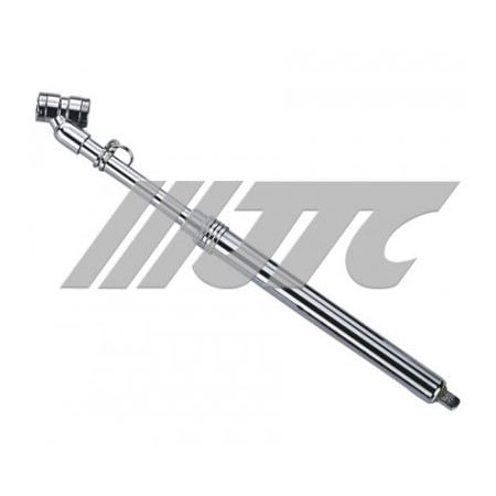 Jtc Auto Tools Tire Inflator Pressure Gauge, Long 270mm Chrome Body, 8mm Valve Head 5611