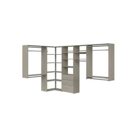 Easy Track Ultimate Corner Closet Organizer Kit, Weathered Grey PH43-CG