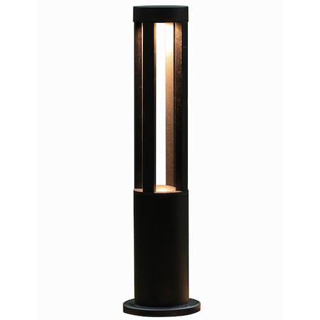 Gardenised 24-Inch Round LED Bollard Path Lights - Durable Decorative Aluminum Wired Landscape Lighting for QI004596-24