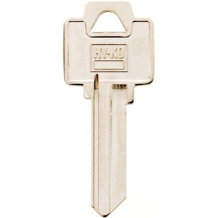 Hy-Ko Key Blank, Brass, Nickel, For: Weiser Cabinet, House Locks and Padlocks 11050WR5