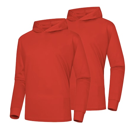 Protectx Sun Protection Hoodie, Polyester, Red, 4XL, 2 PK HD-APL130-RD-02-4XL