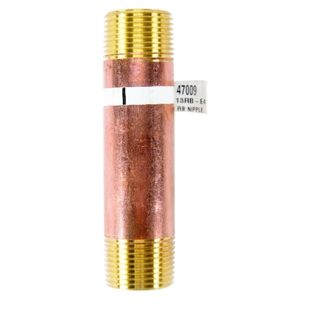 Jmf Company 3/4 in. MPT X 3/4 in. D MPT Brass Nipple 4 in. L 38300-1240