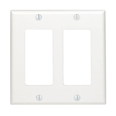 Ezgeneration Decora 2 Gang Thermoset Plastic Rocker Wall Plate, White, 50PK EZ3309860