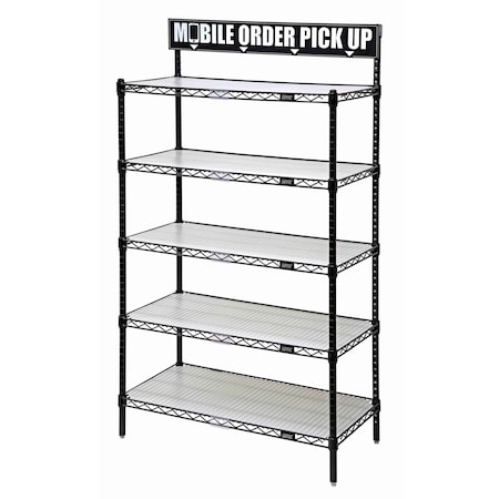 Quantum Storage Systems TO GO UNIT 18 X 24 X 63 W/LABEL HOLDERS INLAYS AND SIGN BLACK EPOXY QTG63-1824BK