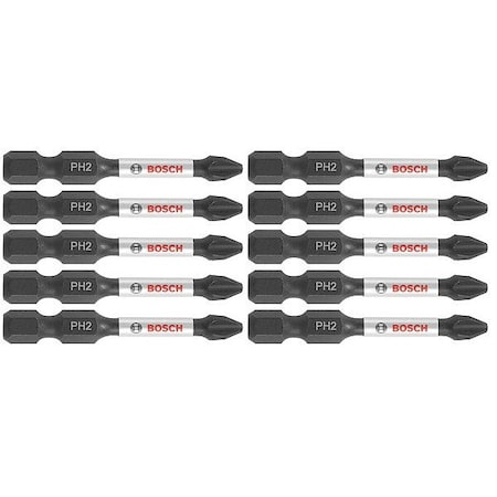 Bosch Impact Driver Bits, Phillips(R), #2, PK10 ITPH22B
