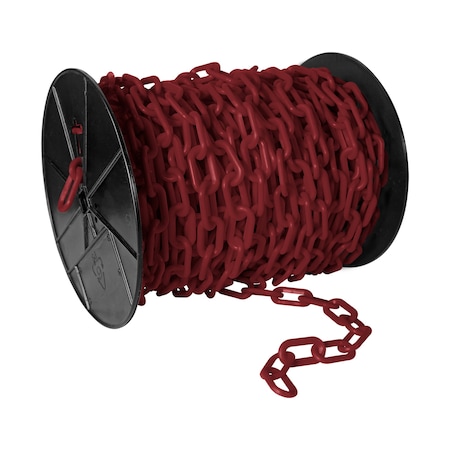 Mr. Chain 2" x 125' Crimson Plastic Safety Chain - Reel 50158