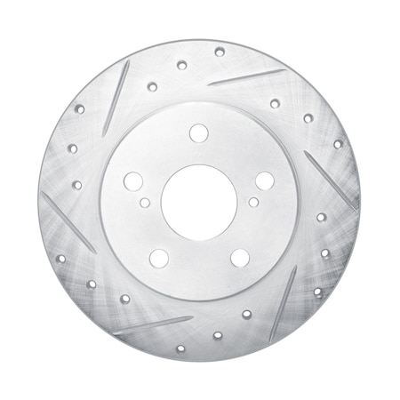 Dynamic Friction Co DFC Brake Rotor - Drilled and Slotted - Silver 631-76082L