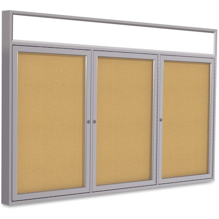 Ghent Message Center 48"H x 72"W, Silver PAK9