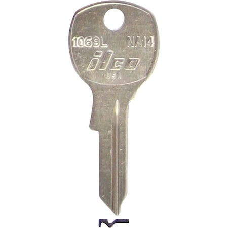 Kaba Ilco National Nickel Plated File Cabinet Key NA14 / 1069L, 10PK AL3276601B