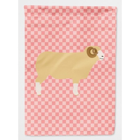 Carolines Treasures Horned Dorset Sheep Pink Check Garden Flag Size BB7980GF