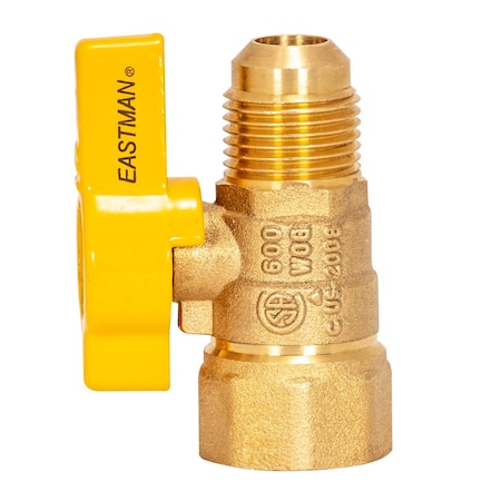 Brasscraft Eastman Magne Flo 1/2 in. Flare X 1/2 in. FIP Brass Gas Valve 60003B