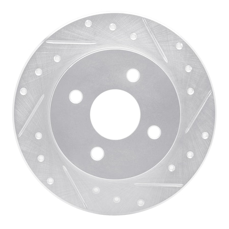 Dynamic Friction Co DFC Brake Rotor - Drilled and Slotted - Silver 631-53000R