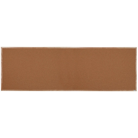 Aarco Natural Pebble Grain Cork Bulletin Board Oak Frame 48"x144" OB48144