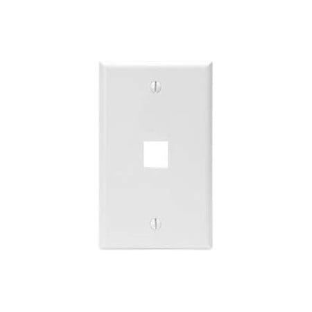 Leviton 1-Port Wallplate Unloaded, 1-Gang Use W/Snap-In Modules, Quickport Wh 41080-1WP
