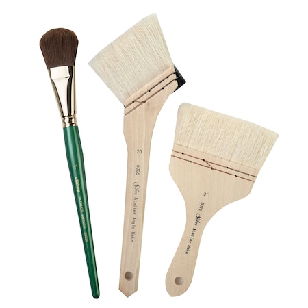 Silver Brush Silver Varnish/Hake Brushes, 3-Piece Set HK-5052