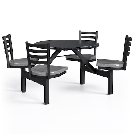 Palmer Hamilton Picnic Table, Fiberglass, Gray PH-4S36RD-OBSBSG