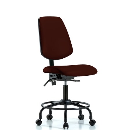 Blue Ridge Ergonomics Desk Chair No Arms, 21" to 26" Height, Vinyl, Burgundy BR-VDHCH-MB-RT-T0-A0-RC-8569