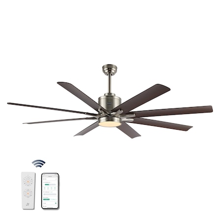 Jonathan Y Octo 66" 1-Light Contemporary Industrial Iron/Plastic Mobile-App/Remote-Controlled 6-Speed Ceiling F JYL9712C