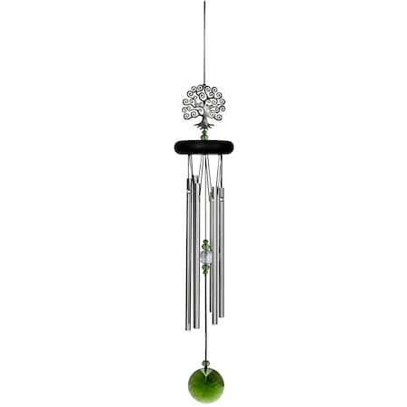 Woodstock Chimes Signature Collection Silver Aluminum 19 in. Tree of Life Wind Chime WFTE