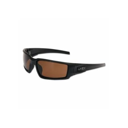 Uvex Hypershock, Safety Eyewear, Espresso Polarized Polycarbonate Lens, Hardcoat, Matte Black 763-S2949