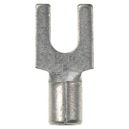 Panduit Fork Terminal, #6 Stud Size, 10 AWG, 2,000 V, Bare Insulated, Bare, 50 PK P10-6F-L