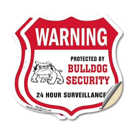 Signmission 24 Hour Surveillance Shield Sign Warning, 12 inch X 12 inch, Vinyl Decal, 2PK SHI-D-2PACK-12-350