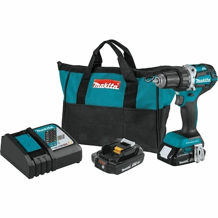 Makita 18V LXT Drill Kit, 1/2 in, 18 V DC, Battery Included Cordless Drill XFD12R